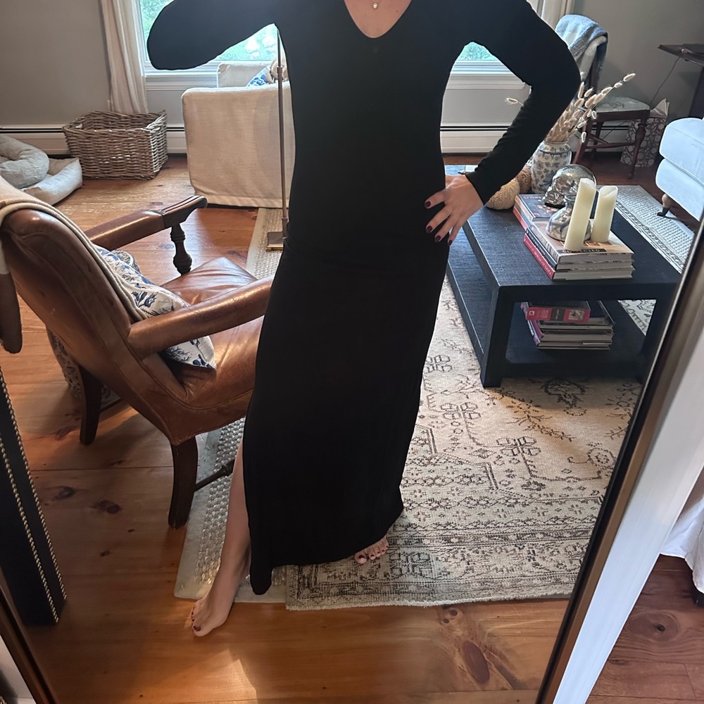 Cuyana Black Long Sleeve Dress